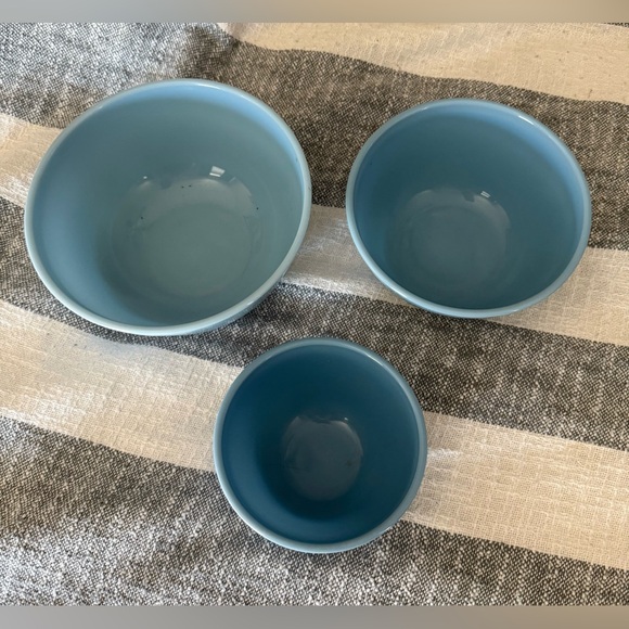 Pyrex Delphite Bluebelle 3 pc Set Nesting Mixing Bowls Vintage 1960’s - Picture 2 of 6